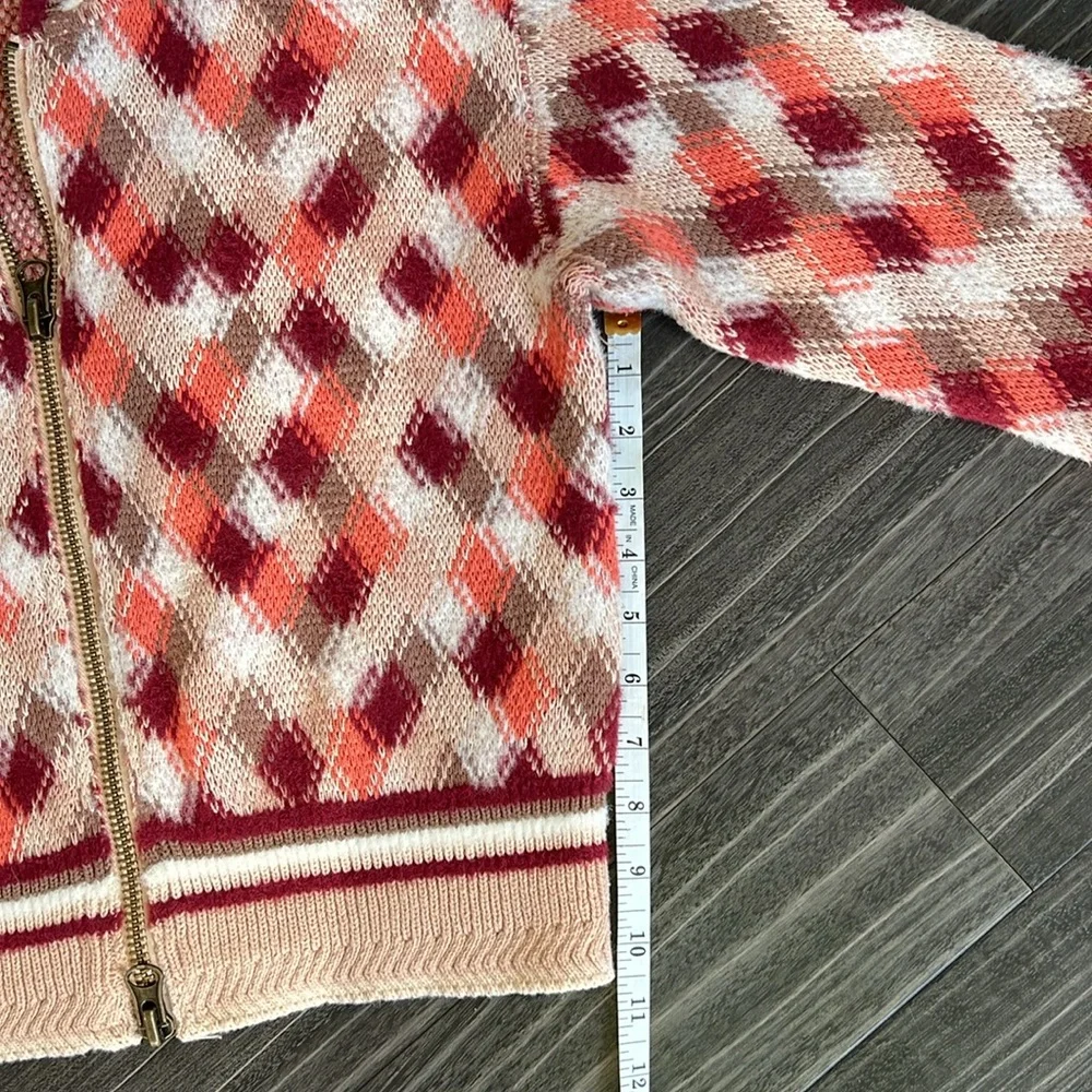 Free People Field of Flowers-Argyle Diamond Sweater Hoodie - Picture 10 of 10